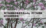 用了加速器还是进不去pubg（开了加速器进不去绝地求生）