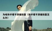 为啥快手看不到播放量（快手看不到播放量怎么办）