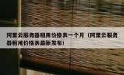 阿里云服务器租用价格表一个月（阿里云服务器租用价格表最新发布）
