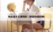 粉丝靠什么赚钱的（粉丝的钱好赚）