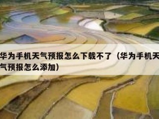 华为手机天气预报怎么下载不了（华为手机天气预报怎么添加）