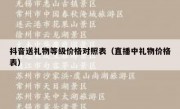 抖音送礼物等级价格对照表（直播中礼物价格表）