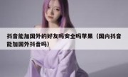 抖音能加国外的好友吗安全吗苹果（国内抖音能加国外抖音吗）
