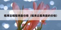 租用云端服务器价格（租用云服务器的价格）
