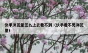 快手浏览量怎么上去看不到（快手看不见浏览量）