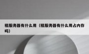 租服务器有什么用（租服务器有什么用占内存吗）