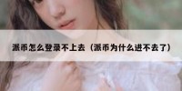 派币怎么登录不上去（派币为什么进不去了）