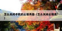怎么关闭手机的云服务器（怎么关掉云服务?）