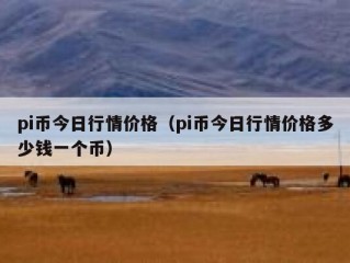 pi币今日行情价格（pi币今日行情价格多少钱一个币）