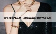 微信视频号互粉（微信关注的视频号怎么找）