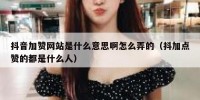 抖音加赞网站是什么意思啊怎么弄的（抖加点赞的都是什么人）