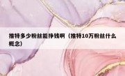 推特多少粉丝能挣钱啊（推特10万粉丝什么概念）