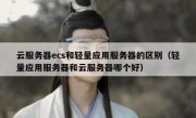 云服务器ecs和轻量应用服务器的区别（轻量应用服务器和云服务器哪个好）