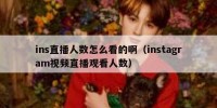 ins直播人数怎么看的啊（instagram视频直播观看人数）