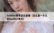 twitter账号怎么查看（怎么查一个人的twitter账号）