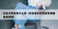 抖音点赞员有什么用（抖音里的点赞员有钱赚是真的吗）