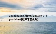 youtube怎么播放不了2160p了（youtube播放不了怎么办）