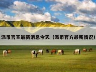 派币官宣最新消息今天（派币官方最新情况）