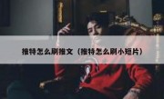 推特怎么刷推文（推特怎么刷小短片）