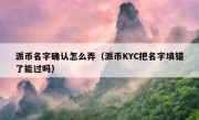 派币名字确认怎么弄（派币KYC把名字填错了能过吗）