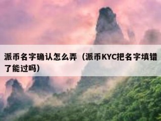 派币名字确认怎么弄（派币KYC把名字填错了能过吗）