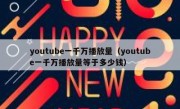 youtube一千万播放量（youtube一千万播放量等于多少钱）