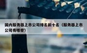 国内服务器上市公司排名前十名（服务器上市公司有哪些）