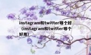 instagram和twitter哪个好（instagram和twitter哪个好用）
