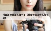 抖音加粉丝怎么加不了（抖音粉丝为什么加不上）