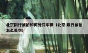 北京限行被拍如何处罚车辆（北京 限行被拍怎么处罚）