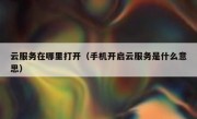 云服务在哪里打开（手机开启云服务是什么意思）