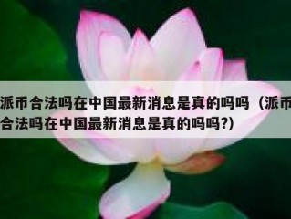 派币合法吗在中国最新消息是真的吗吗（派币合法吗在中国最新消息是真的吗吗?）