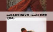 ins会不会有访客记录（ins可以查访客记录吗）