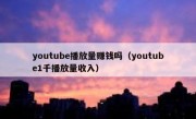 youtube播放量赚钱吗（youtube1千播放量收入）