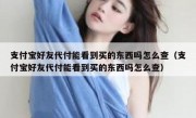 支付宝好友代付能看到买的东西吗怎么查（支付宝好友代付能看到买的东西吗怎么查）