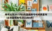 限号北京2022年9月最新限号时间表查询（北京最新限号2021年9月）
