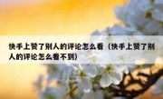 快手上赞了别人的评论怎么看（快手上赞了别人的评论怎么看不到）