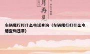 车辆限行打什么电话查询（车辆限行打什么电话查询违章）