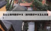 怎么让推特翻译中文（推特翻译中文怎么设置）