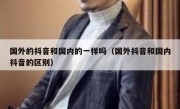 国外的抖音和国内的一样吗（国外抖音和国内抖音的区别）