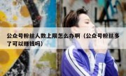 公众号粉丝人数上限怎么办啊（公众号粉丝多了可以赚钱吗）