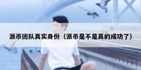 派币团队真实身份（派币是不是真的成功了）