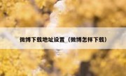 微博下载地址设置（微博怎样下载）