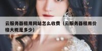 云服务器租用网站怎么收费（云服务器租用价格大概是多少）