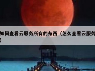 如何查看云服务所有的东西（怎么查看云服务）