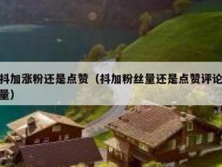 抖加涨粉还是点赞（抖加粉丝量还是点赞评论量）