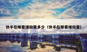 快手在哪看播放量多少（快手在那看播放量）