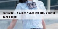 派币可以一个人用三个手机号注册吗（派币可以换手机吗）