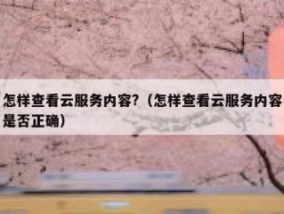 怎样查看云服务内容?（怎样查看云服务内容是否正确）