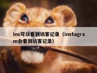 ins可以看到访客记录（instagram会看到访客记录）